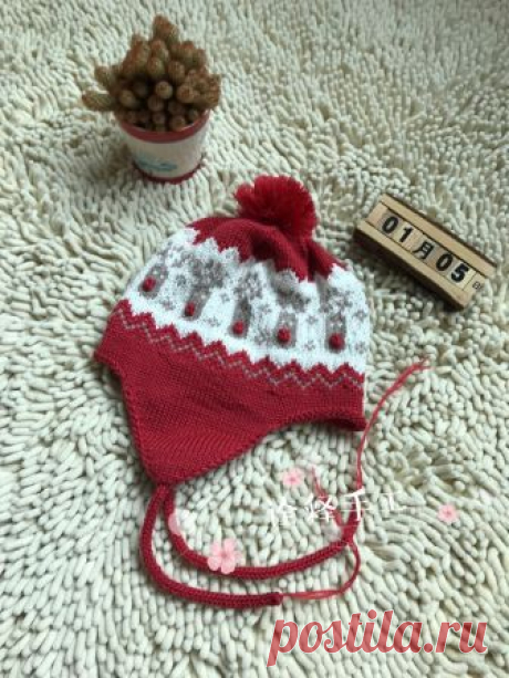 Шапочка «Красный нос» cпицами — HandMade