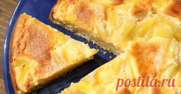 Творожный пирог с ананасами