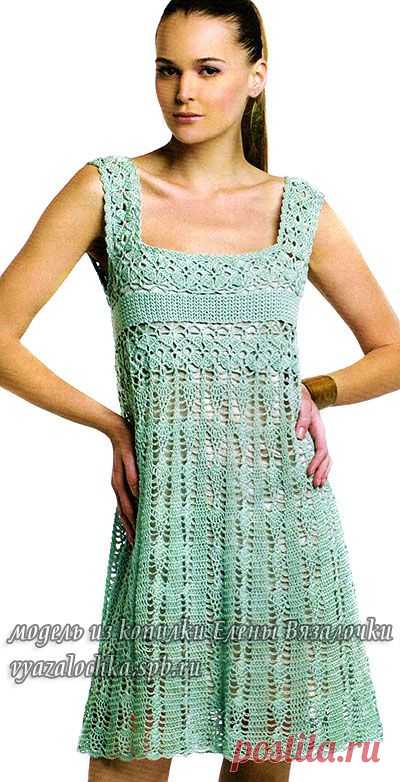 Платье сарафан крючком для теплой летней поры | ЕЛЕНА ВЯЗАЛОЧКА – Вязание Спицами и Крючком | Лучшие Схемы и Модели Бесплатно