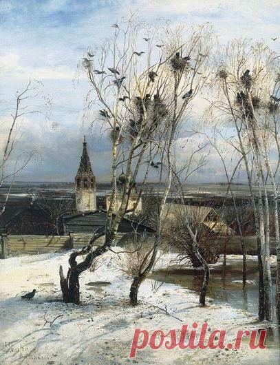 Грачи прилетели. Алексей Саврасов. Шедевр русской живописи, картина, пейзаж