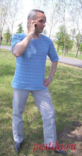 МУЖСКОЙ ПУЛОВЕР КРЮЧКОМ.