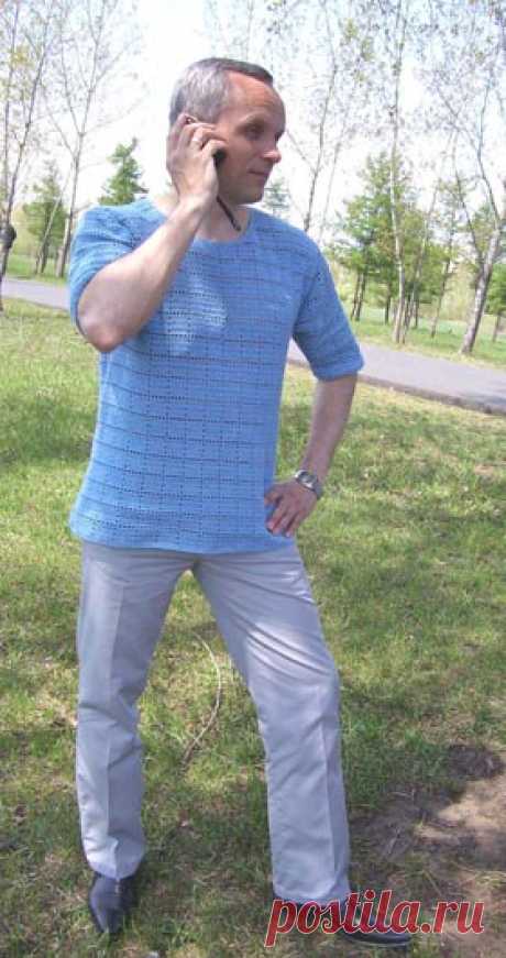 МУЖСКОЙ ПУЛОВЕР КРЮЧКОМ.