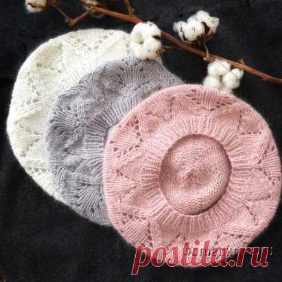 Берет спицами красивым ажурным краем
Описание: http://womanknits.ru/vyazanie-dlya-zhenshchin/shapki-berety/beret-spicami-krasivym-azhurnym-kraem