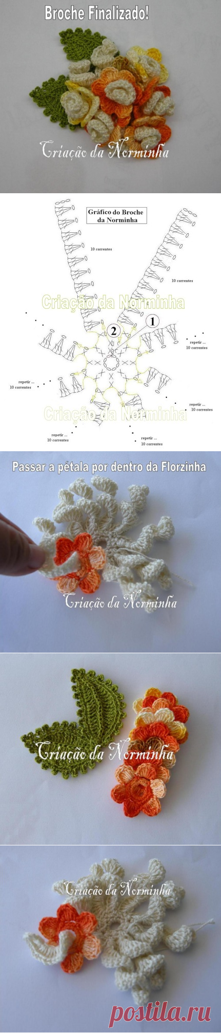 Брошь, связанная крючком — Делаем руками
