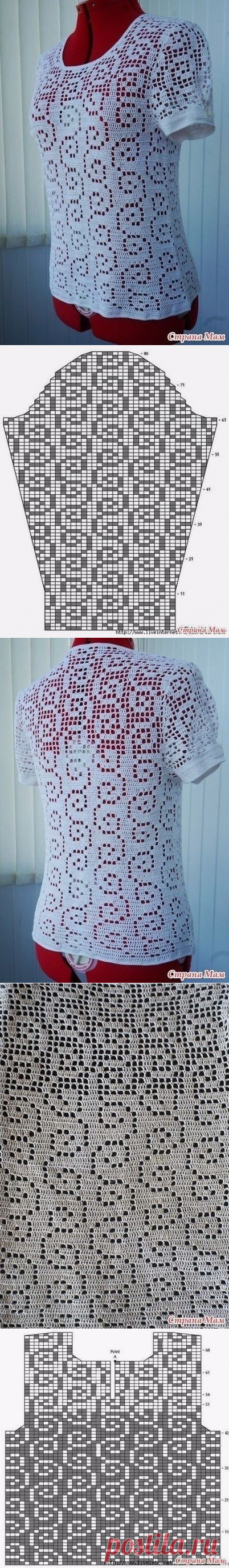Ажурная майка в филейной технике