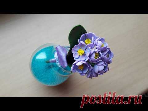 Лесные фиалки из фоамирана, легко и мило. Брошь - лесные фиалки. Нежные цветы из фоамирана.