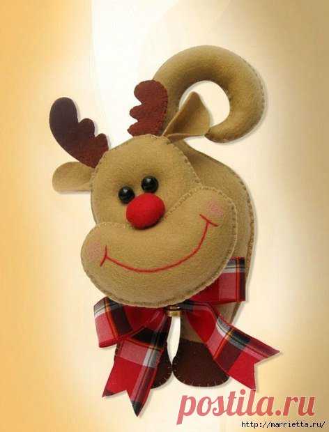Рождественские олени. Выкройки текстильных игрушек. #подборка #поделка #подвеска #олень #новогоднее #игрушка #фетр #флис... Вязание - Мой Мир@Mail.ru