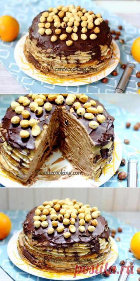Блинный торт с шоколадным кремом | Picantecooking