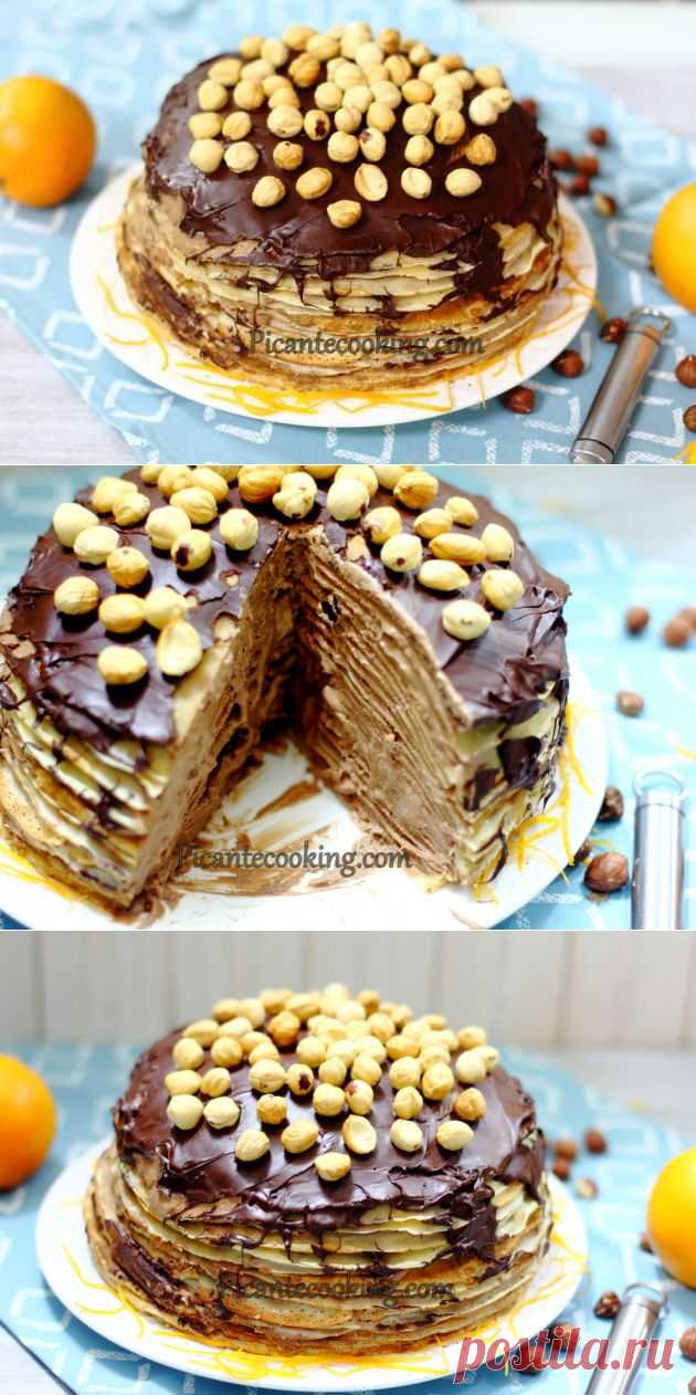 Блинный торт с шоколадным кремом | Picantecooking