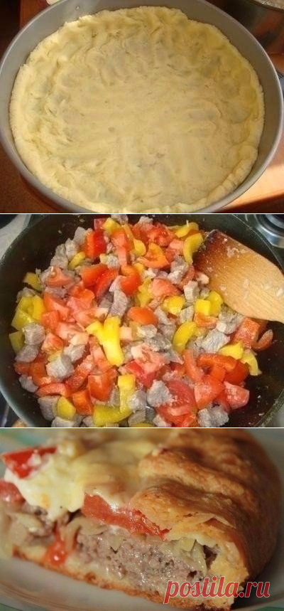 Как приготовить открытый мясной пирог с картофельным тестом - рецепт, ингридиенты и фотографии