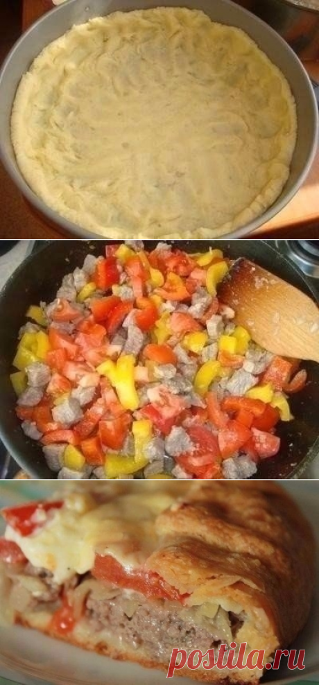 Как приготовить открытый мясной пирог с картофельным тестом - рецепт, ингридиенты и фотографии