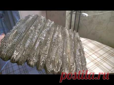 Композиция с часами на коре из пенопласта