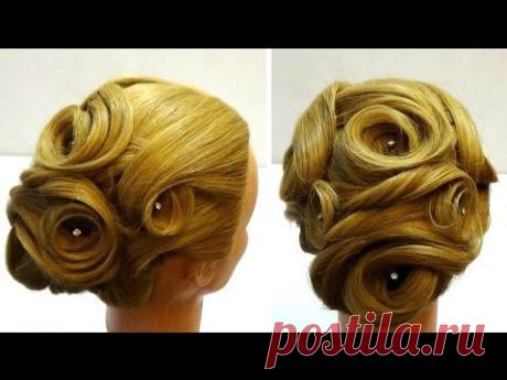Прическа на вечер для девочек. Как сделать вечернюю прическу. Prom holiday updo - YouTube