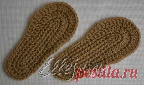 Как связать подошву для тапочек | Crochet by Ellej | Вязание крючком от Елены Кожухарь