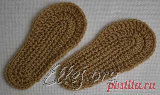 Как связать подошву для тапочек | Crochet by Ellej | Вязание крючком от Елены Кожухарь