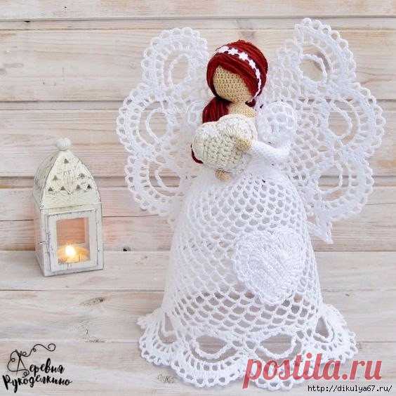 Рождественские ангелочки, вязанные крючком