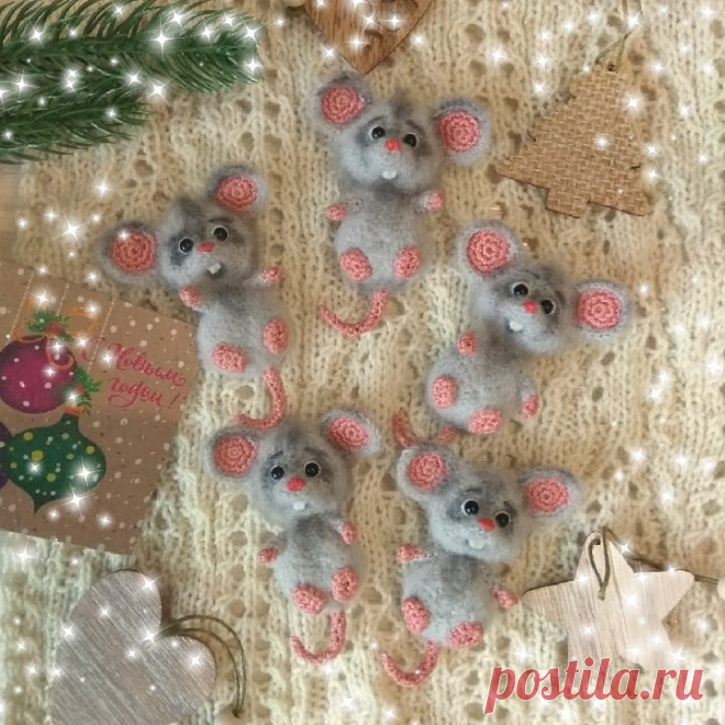 Вязаная брошка мышка схема крючком | Hi Amigurumi