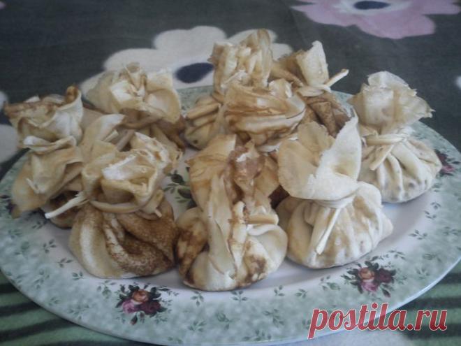 Блинные мешочки с начинкой