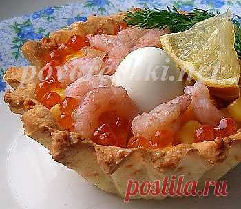 Закусочные корзиночки "Морское дно" - кулинарные рецепты Поваренка с поварешкой