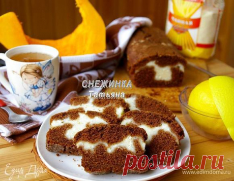 Манный пирог с тыквой и творожной начинкой. Ингредиенты: яйца куриные, сахар, ванилин