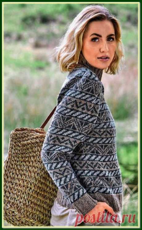 Пуловер с шотландским жаккардовым узором