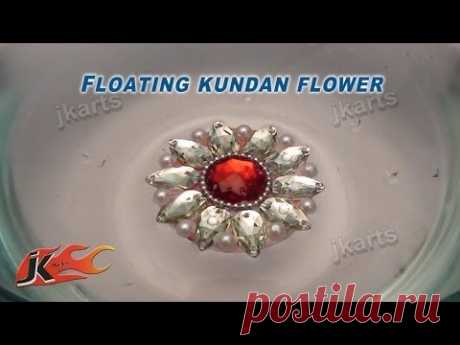 DIY Floating Kundan Flower Rangoli |  How to make | JK Arts 099