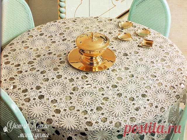 Скатерти из мотивов крючком – схемы и видео