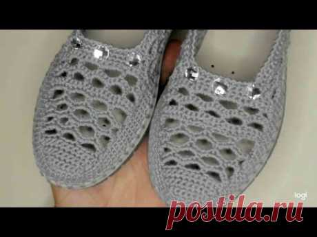 💥⚡ШИКАРНЫЕ МОКАСИНЫ ЧАСТЬ 2 👍КРАСИВО И УДОБНО💝 ВЯЖЕМ КРЮЧКОМ 🔥💥 CROCHET SHOES