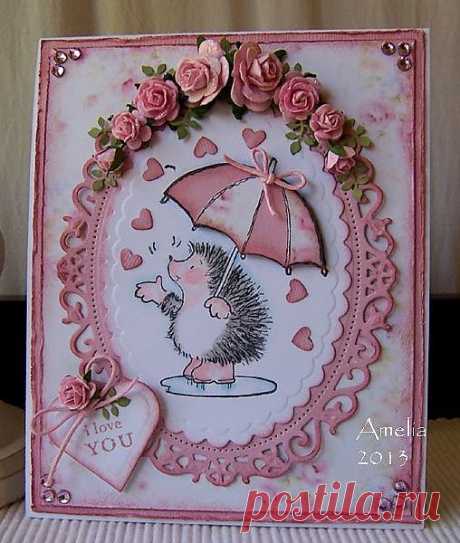 Valentine's card by Amelia (Stamped for the Occasion) | hérisson