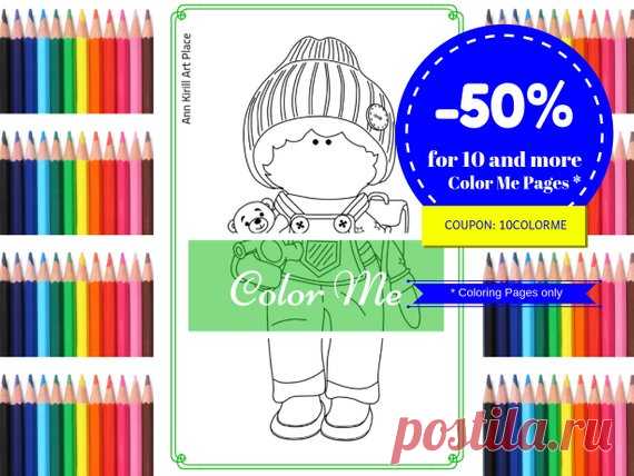 Color Me, Doll Digital Stamp, Handmade Doll, Kids Colouring Pattern, Doll to Colour Page, Girl Coloring Page, Rag Doll Coloring by Alena Hello, dear visitor! We are happy you are here!  Here we present new product at our shop – doll stamps and coloring pages.  Attached are 2 png files: 1. doll only digi stamp and coloring page 2. doll only bold lines stamp and coloring page  Size is standard A4, 21 * 29 cm, 8.2 x