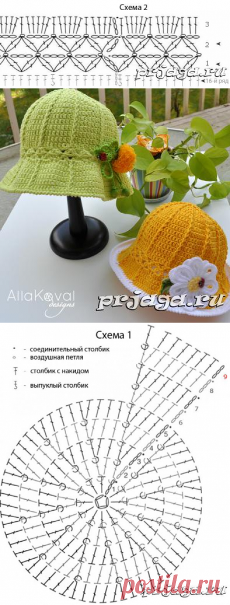 Шляпы крючком схемы от Аллы Коваль