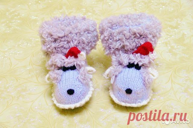 Новые вязаные пинетки Овечки Дед Мороз купить в Костромской области на Avito — Объявления на сайте Avito
