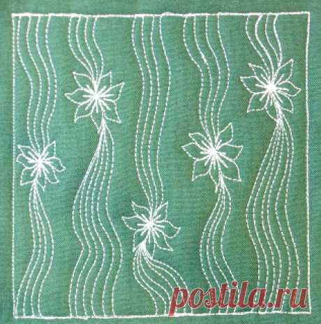 The Free Motion Quilting Project: Day 316 - Star Flower Bands