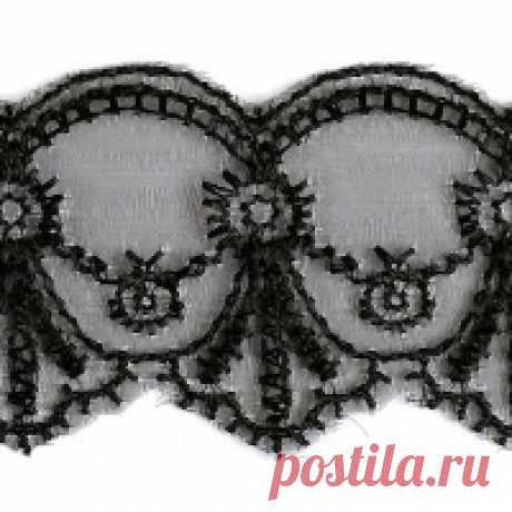 Кружево капрон арт.ТВS-0574-1013 цв. черный рул. 9.14м Кружево капрон арт.ТВS-0574-1013 цв. черный рул. 9.14м