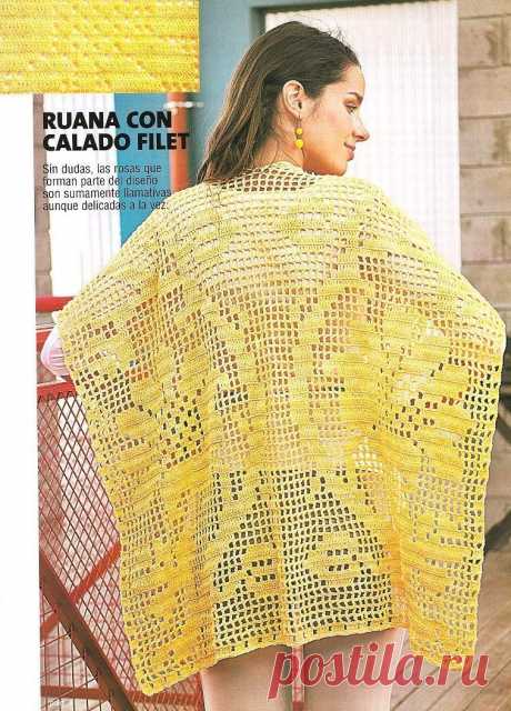 Crochet filet poncho Crochet filet poncho, free pattern