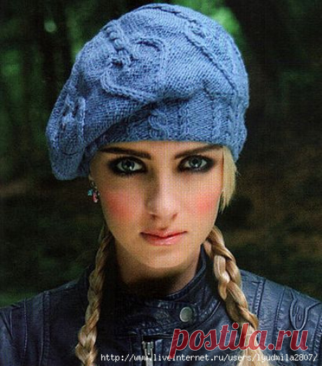 Берет с мотивами &quot;сердце&quot;