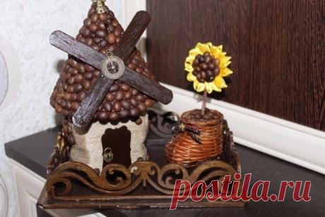 Шкатулочка-мельница с кофейными зернами своими руками