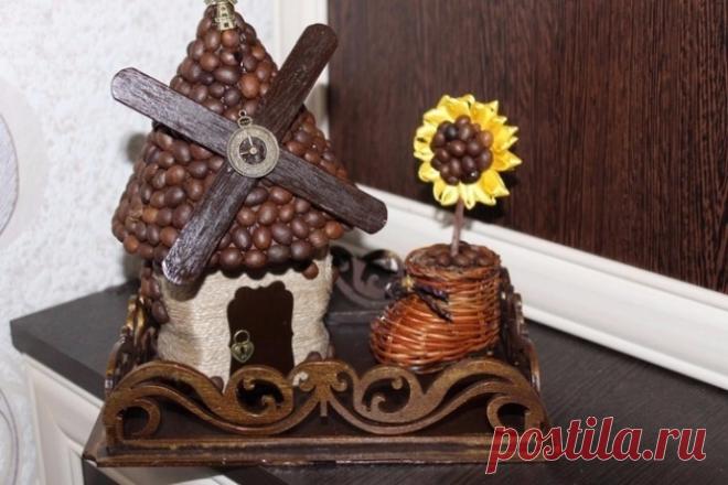 Шкатулочка-мельница с кофейными зернами своими руками