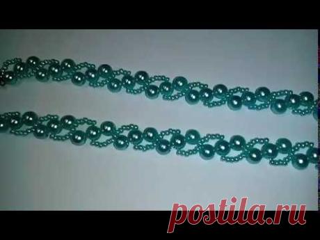 Колье и браслет из бисера и бусин. Braclet and necklace of beads
