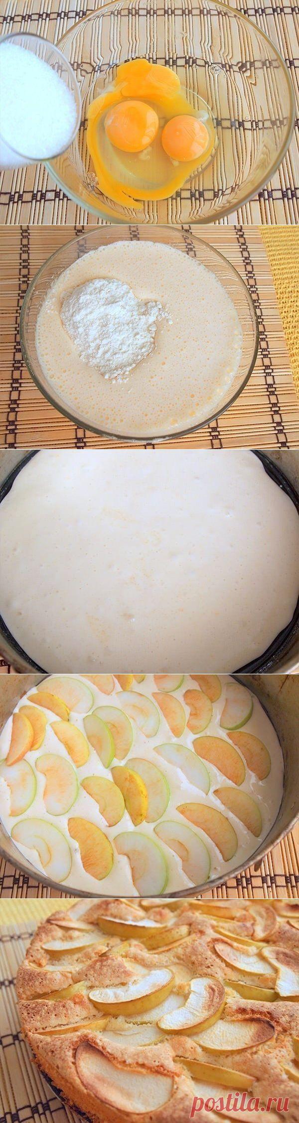 Как приготовить бисквитный пирог с яблоками - рецепт, ингридиенты и фотографии