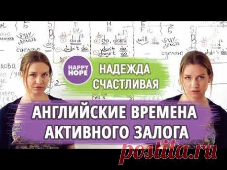 ПОДРОБНЕЙШАЯ ТАБЛИЦА 12 АНГЛИЙСКИХ ВРЕМЕН с примерами  -  Активный залог.