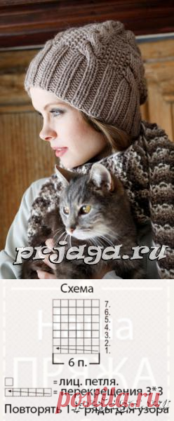 Женская шапка спицами