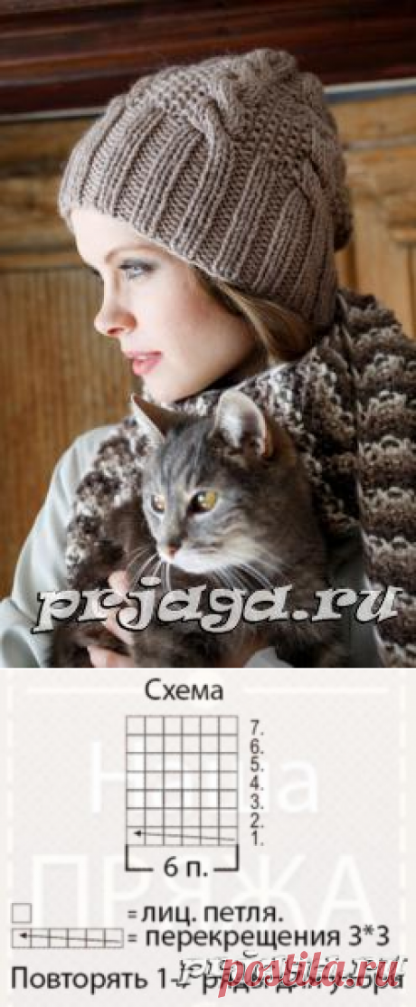 Женская шапка спицами