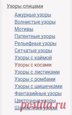 Схемы узоров - Узоры спицами