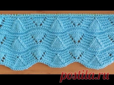 Красивый ажурный узор спицами для туники, жилета, кардигана.