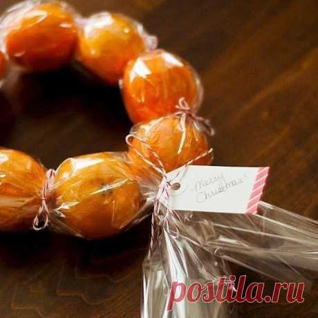Забавная идея: яркий веночек из мандаринов / Западло