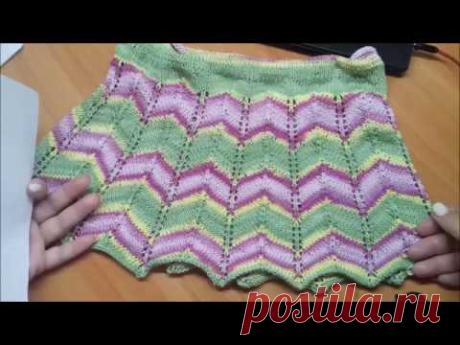 Вязание спицами. Ажурный узор " Зигзаг" № 32