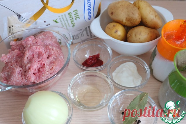 Картофельные розы с мясными шариками