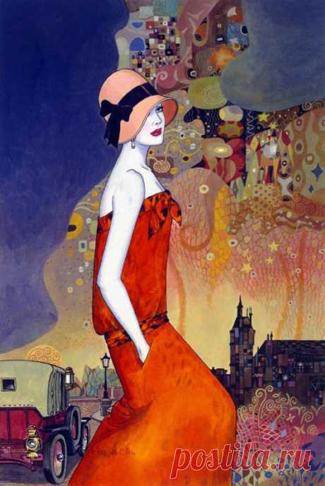 Helen Lam. Картины в стиле арт-деко.