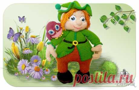 Интерьерная игрушка Гномик с совой